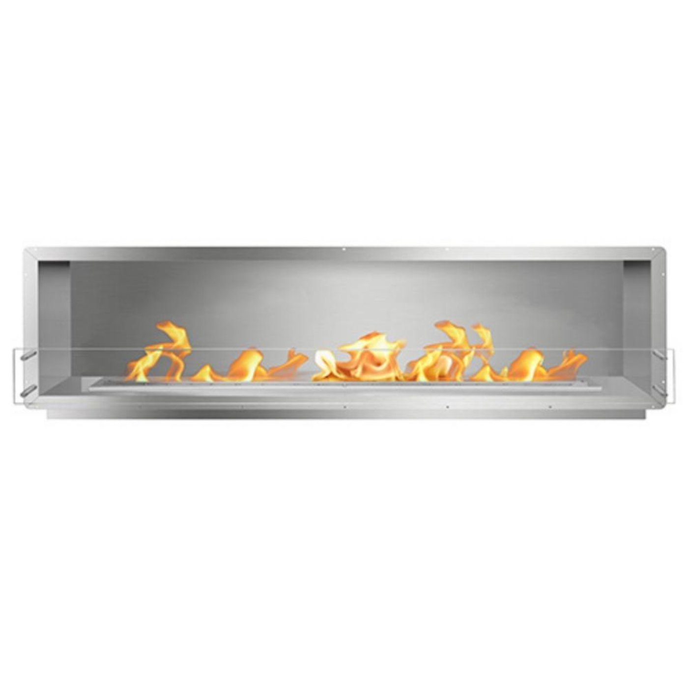 The Bio Flame 96-Inch Firebox SS - Built-in Ethanol Fireplace