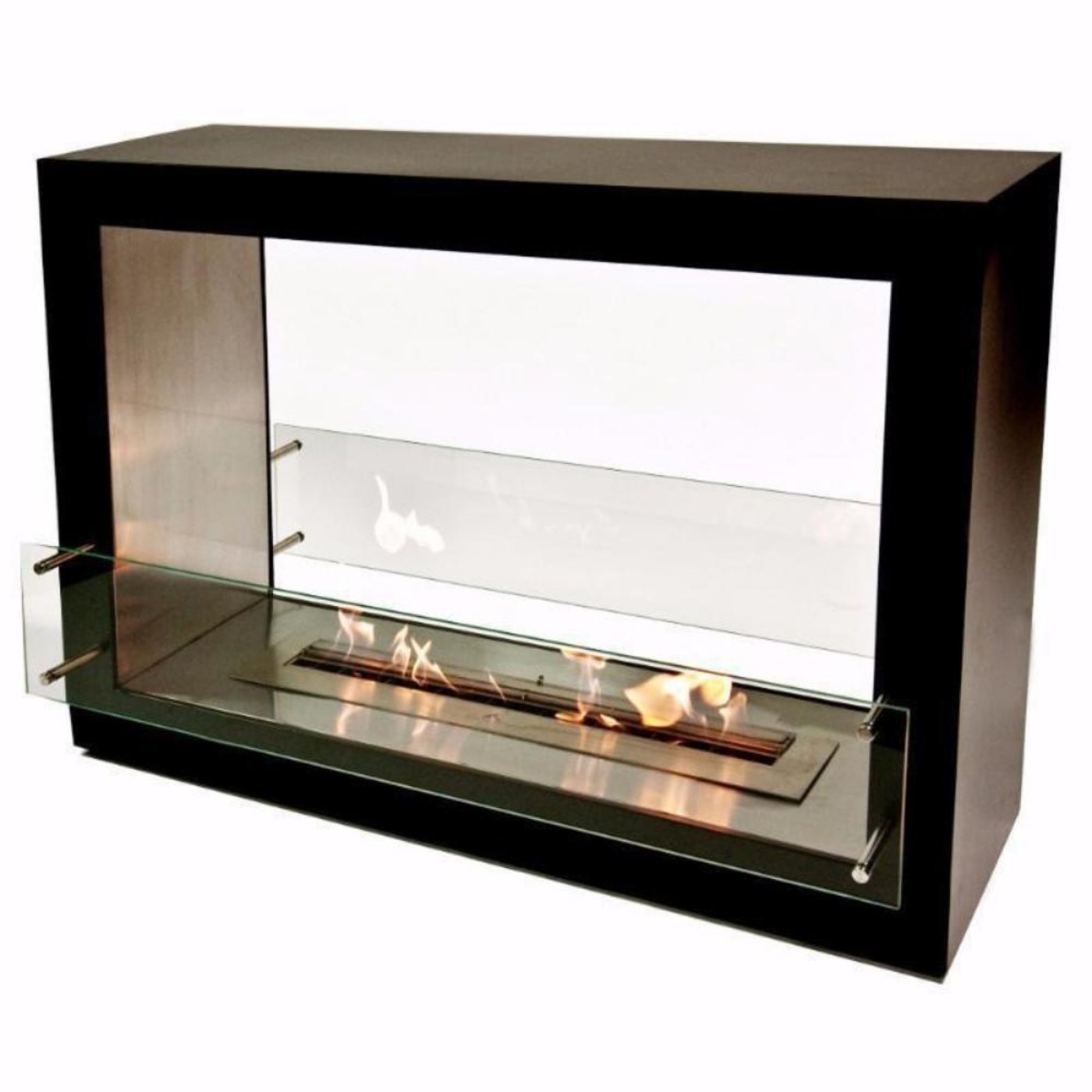 The Bio Flame Sek XL 53-Inch Free Standing See-Through Ethanol Fireplace