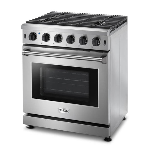 Thor Kitchen 30-Inch Propane Gas Range with 5 Burners, 4.55 cu. ft Oven in Stainless Steel  - LRG3001ULP