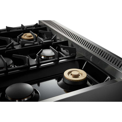Thor Kitchen 36-Inch 5.2 Cu. Ft. Oven Dual Fuel Range with Propane Gas Cooktop in Stainless Steel  - HRD3606ULP