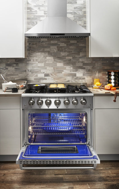 Thor Kitchen 36-Inch 5.2 Cu. Ft. Oven Dual Fuel Range with Propane Gas Cooktop in Stainless Steel  - HRD3606ULP