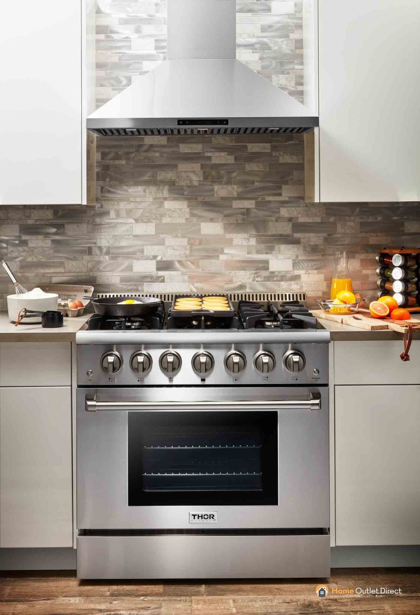Thor Kitchen 36-Inch 5.2 Cu. Ft. Professional Propane Gas Range with in Stainless Steel  - HRG3618ULP