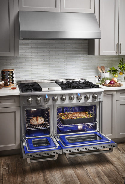 Thor Kitchen 48-Inch Propane Gas Range with 6.7 cu. ft. Double Oven in Stainless Steel  - HRG4808ULP