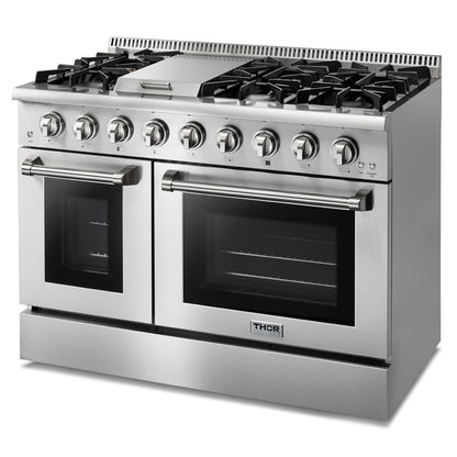 Thor Kitchen 48-Inch Propane Gas Range with 6.7 cu. ft. Double Oven in Stainless Steel  - HRG4808ULP