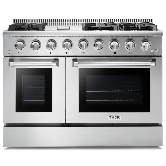 Thor Kitchen 48-Inch 6.7 cu. ft. Professional Gas Range in Stainless Steel with Double Oven HRG4808U