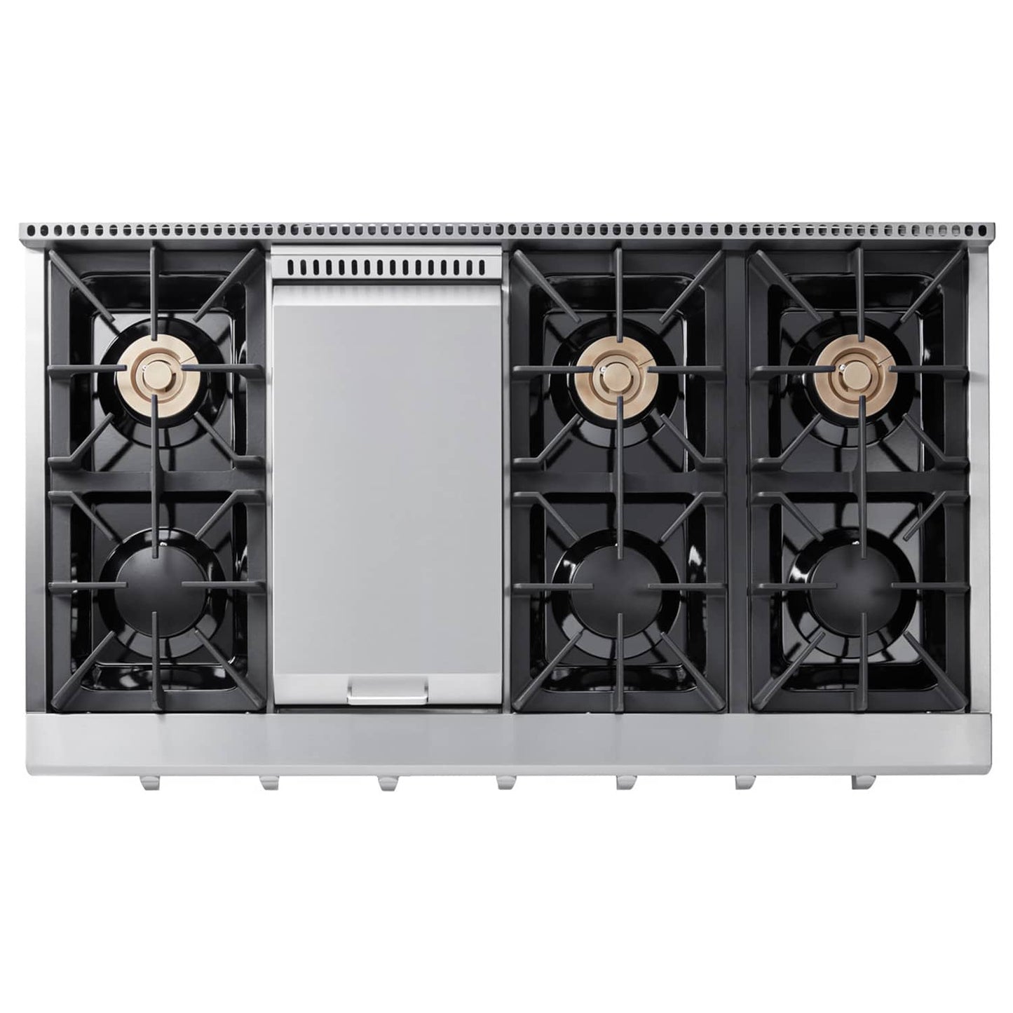 Thor Kitchen 48-Inch Propane Gas Cooktop in Stainless Steel with 6 Burners Including Power Burners and Griddle  - HRT4806ULP