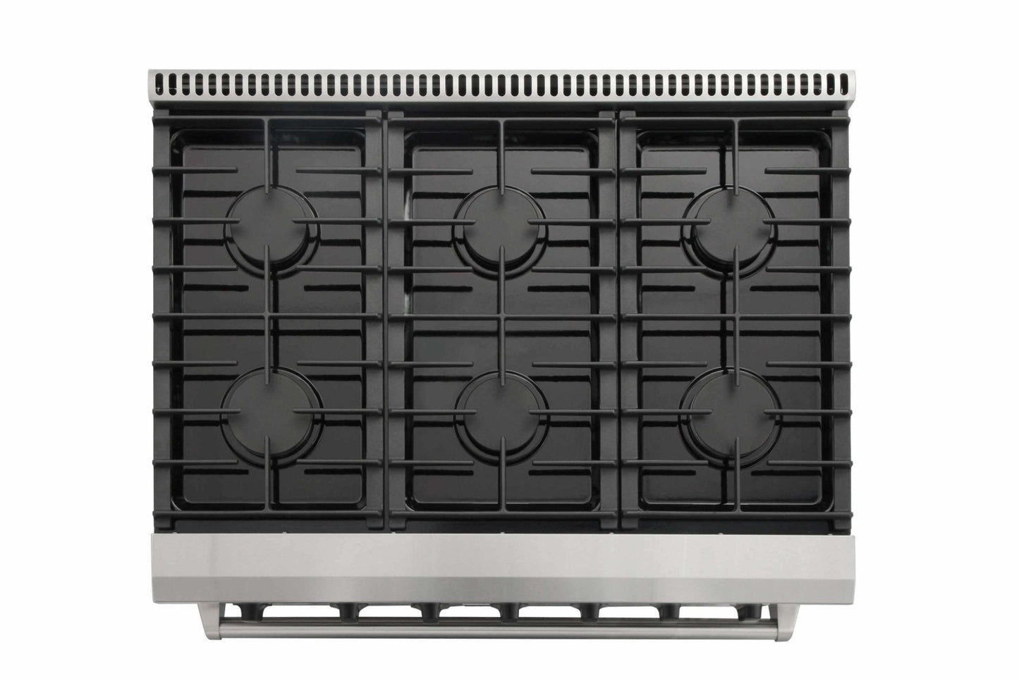 Thor Kitchen 6-Piece Appliance Package - 36-Inch Propane Gas Range, Refrigerator with Water Dispenser, Wall Mount Hood, Dishwasher, Microwave Drawer, & Wine Cooler in Stainless Steel - APW6-LRG36B-LP