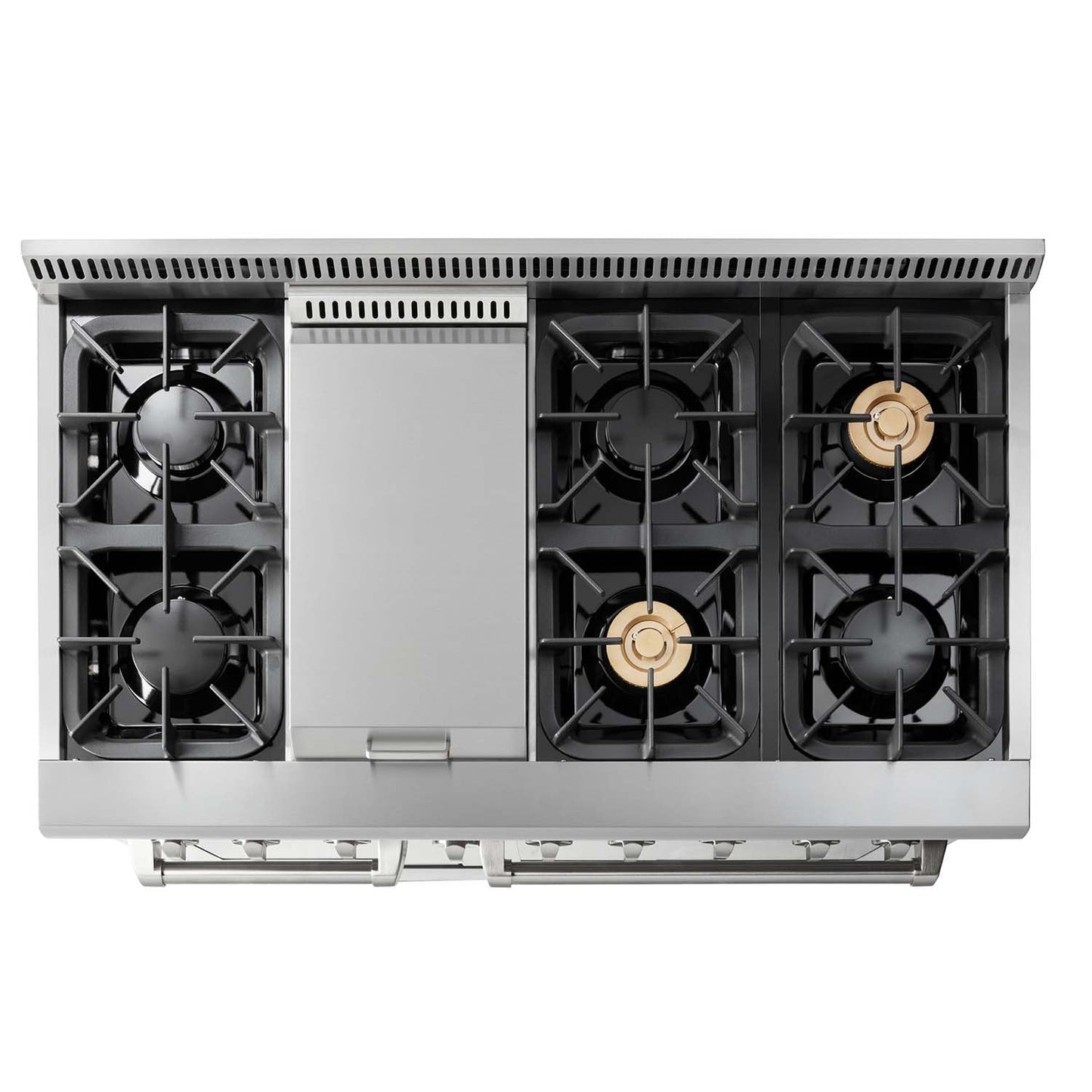 Thor Kitchen 6-Piece Pro Appliance Package - 48-Inch Dual Fuel Range with Propane Gas Cooktop , Refrigerator with Water Dispenser, Dishwasher, Pro Wall Mount Hood, Microwave Drawer, & Wine Cooler in Stainless Steel - APW6-HRD48C-LP