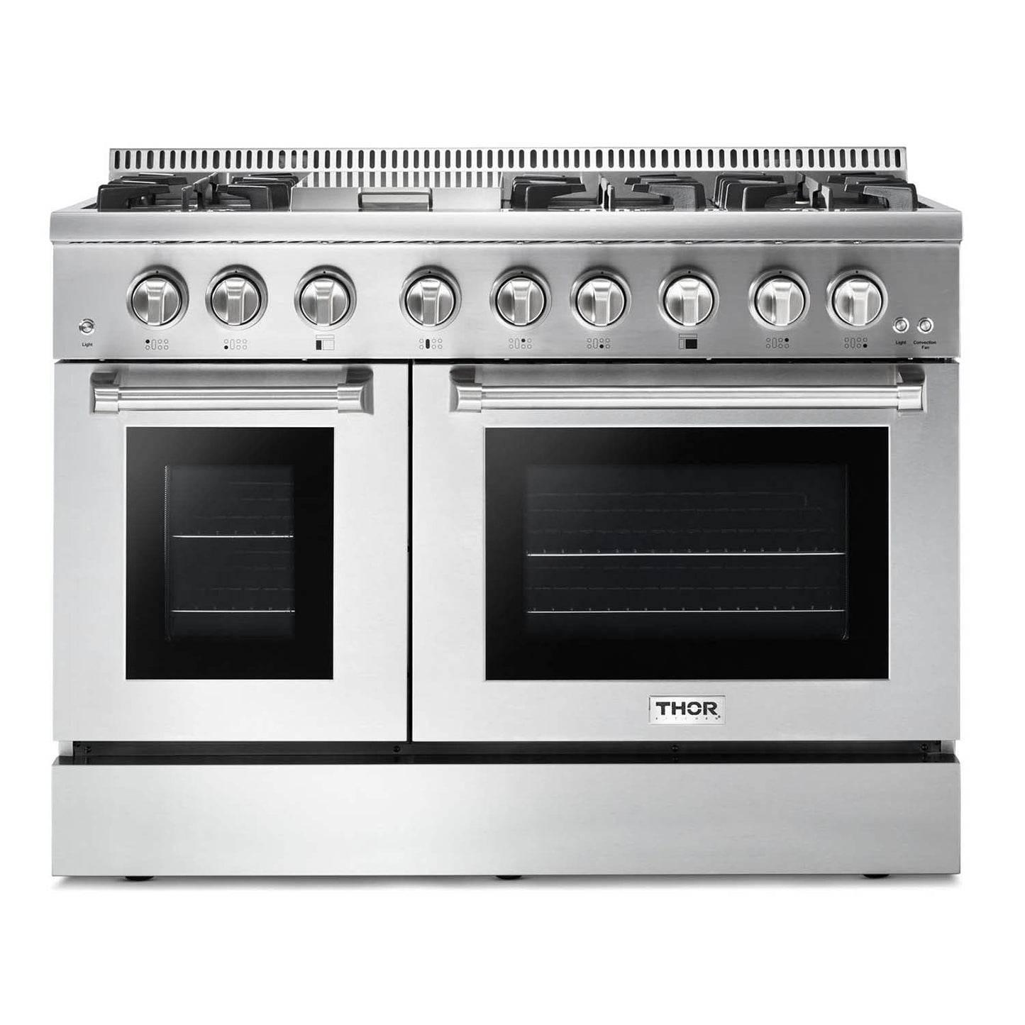 Thor Kitchen 6-Piece Pro Appliance Package - 48-Inch Dual Fuel Range with Propane Gas Cooktop , Refrigerator with Water Dispenser, Dishwasher, Pro Wall Mount Hood, Microwave Drawer, & Wine Cooler in Stainless Steel - APW6-HRD48C-LP