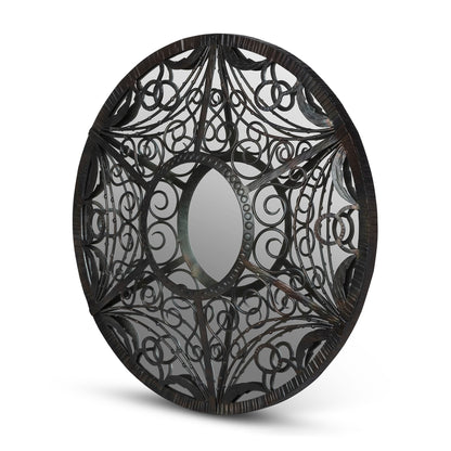 Park Hill Collection Scroll Framed Mirror in Natural Iron - Elegant Home Decor Piece for Stylish Reflections and Charm -EWI26051