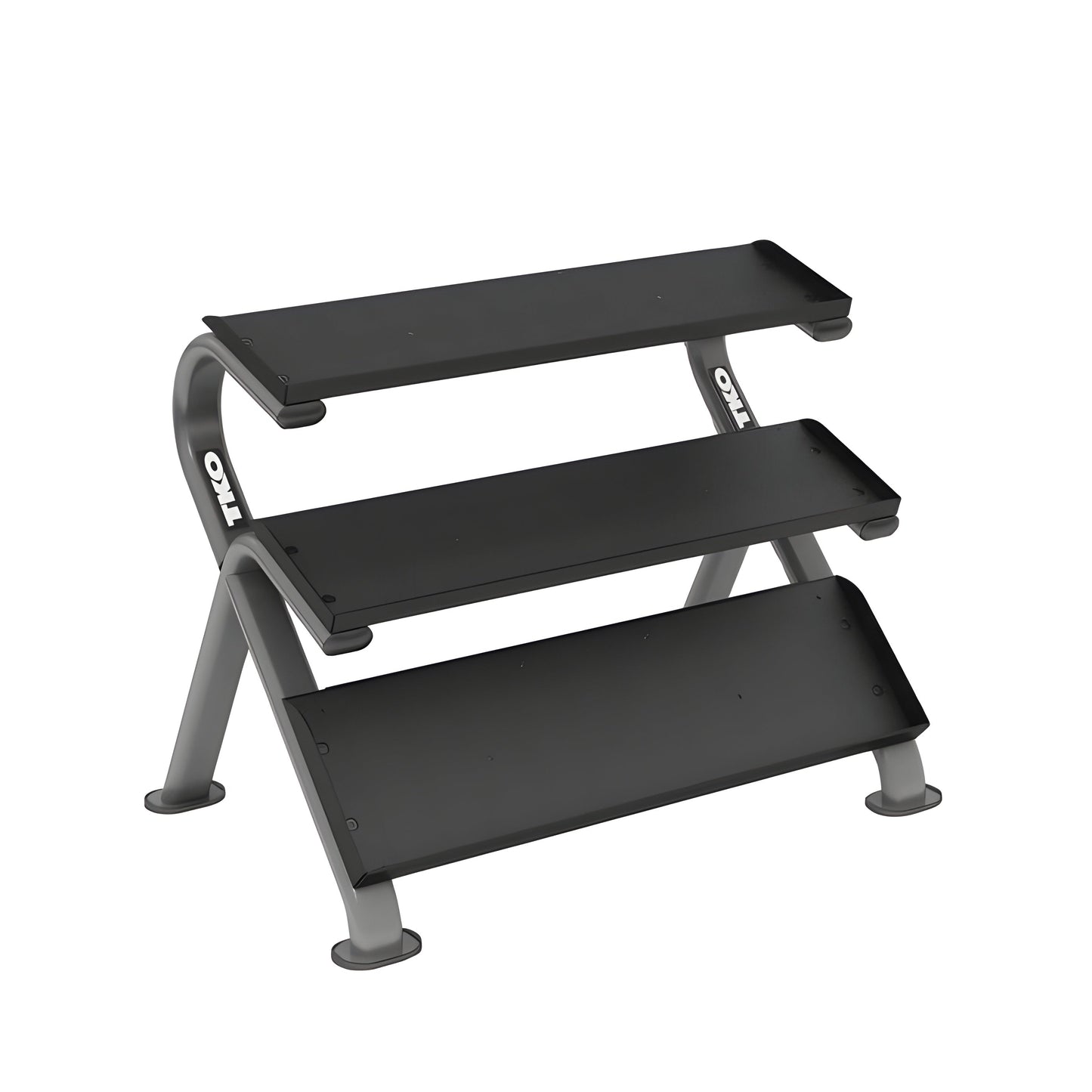 TKO Rubber Hex Dumbbell Set with 3-Tier Horizontal Rack - S890-SXRE15