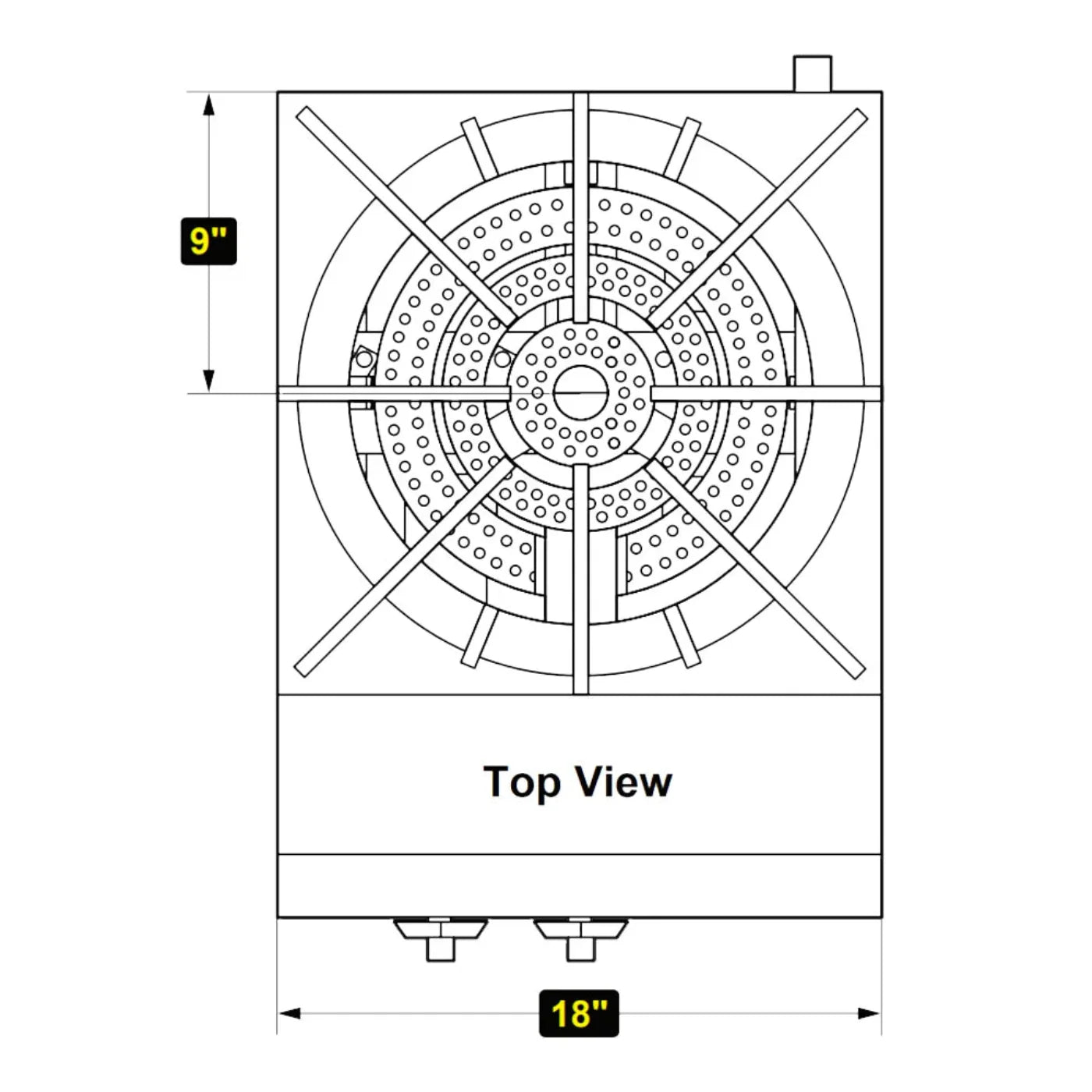 Serv-Ware SSSP-1 18” Dual Ring Cast Iron Stock Pot with 1 Burner and 1 Open Front Cabinet, Natural Gas, 110,000 BTU - SSSP-1