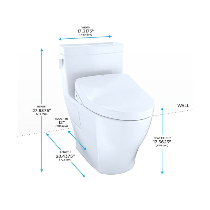 TOTO LEGATO WASHLET + S550E ONE-PIECE TOILET 1.28 GPF MW6243056CEFGA#01