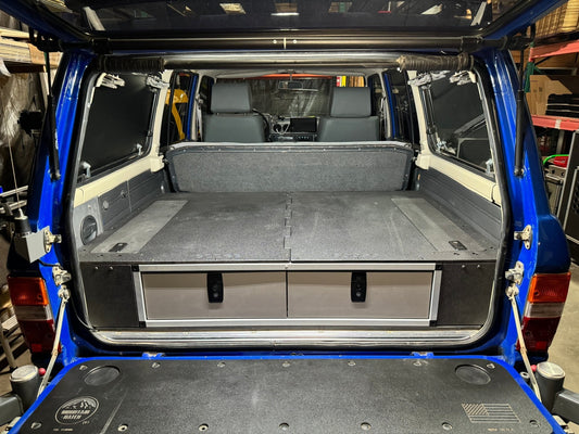 GOOSE GEAR Toyota Land Cruiser 1980-1989 60 Series - Side x Side Drawer Module with Fitted Top Plate - 41 3/8"W x 9-1/2"H  x 40"D - 3676-GGR-SH