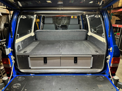 GOOSE GEAR Toyota Land Cruiser 1980-1989 60 Series - Side x Side Drawer Module with Fitted Top Plate - 41 3/8"W x 9-1/2"H  x 40"D - 3676-GGR-SH