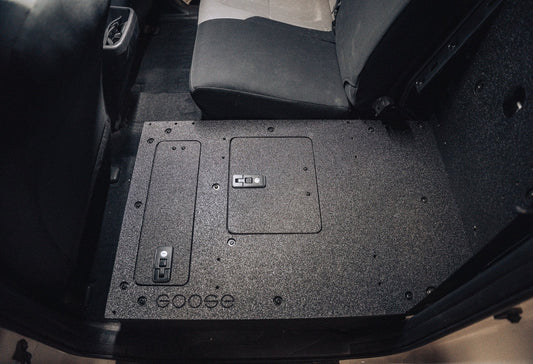 GOOSE GEAR  Toyota Tacoma 2005-2023 2nd and 3rd Gen Double Cab Version 2 - Second Row Seat Delete Plate System - 1164-GGR-SHToyota Tacoma 2005-2023 2nd and 3rd Gen Double Cab Version 2 - Second Row Seat Delete Plate System - 1164-GGR-SH