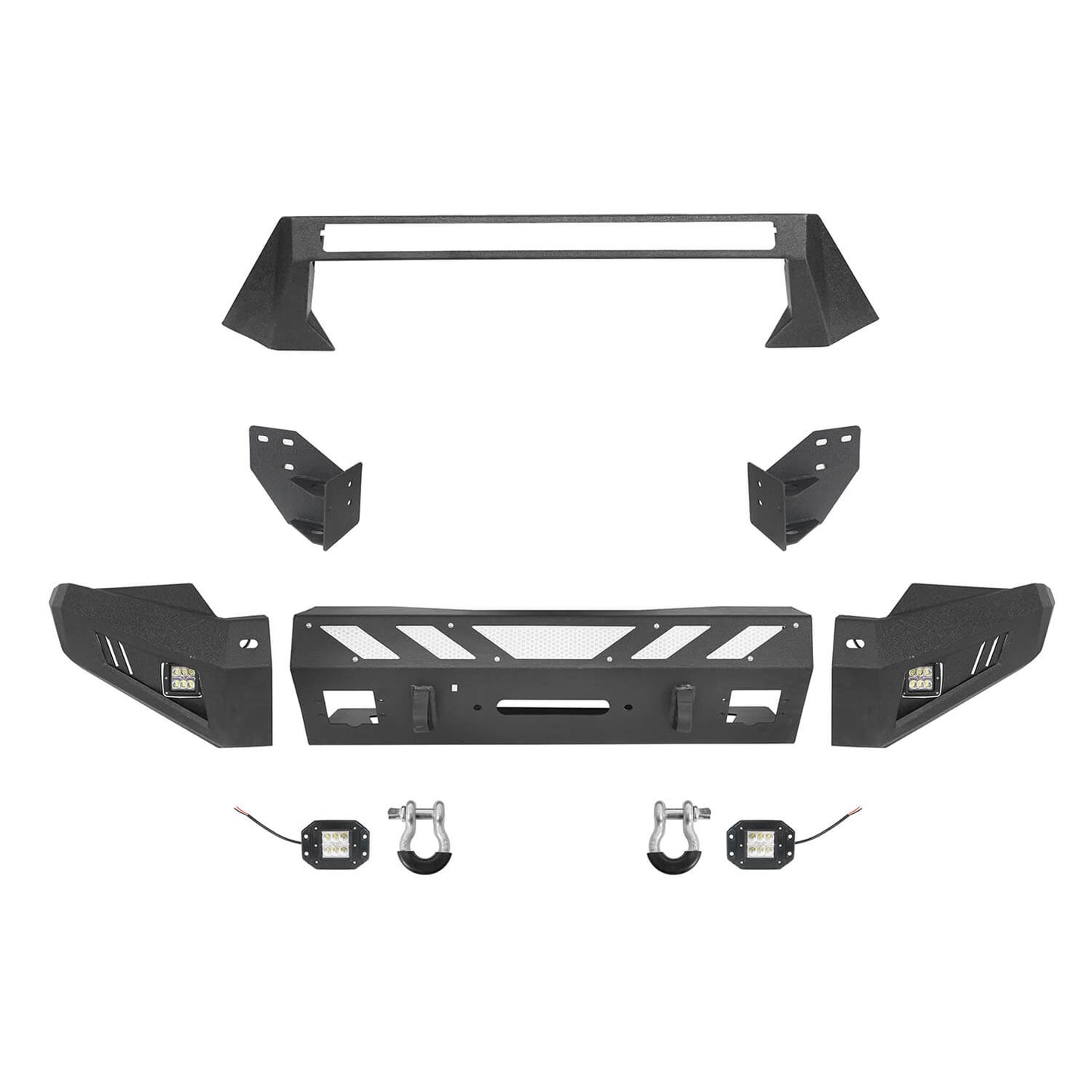 Hooke Road Front & Rear Bumpers Combo(16-23 Toyota Tacoma 3rd Gen)  - HE.4201A+HE.4201B+HE.4200-1