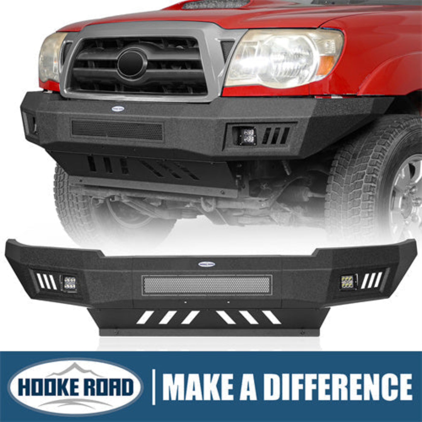 HR Full Width Front Bumper Replacement(05-11 Toyota Tacoma) - Hooke Road - HE.4024