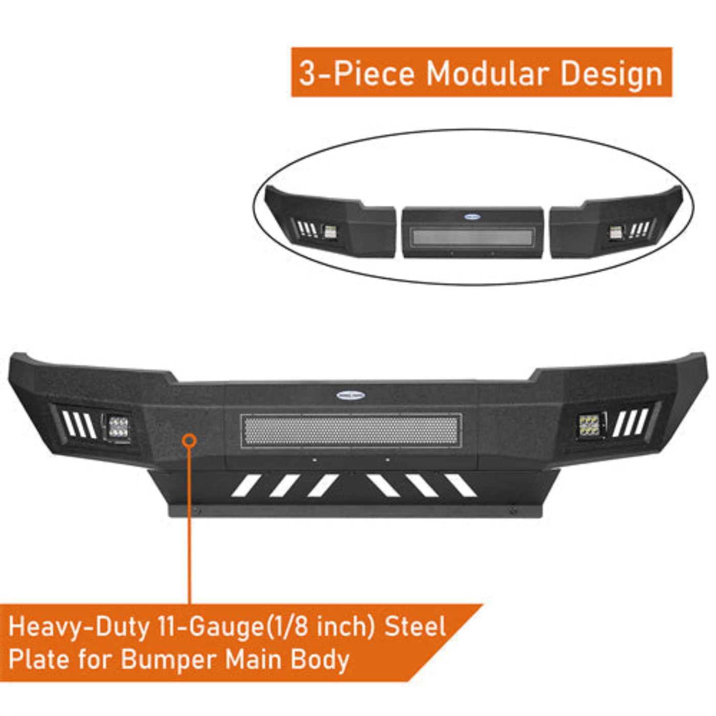 HR Full Width Front Bumper Replacement(05-11 Toyota Tacoma) - Hooke Road - HE.4024