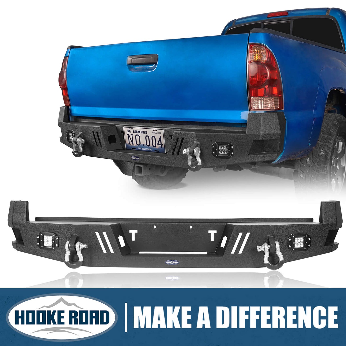 Hooke Road Rear Bumper w/LED Floodlights HR(05-15 Toyota Tacoma) - HE.4022