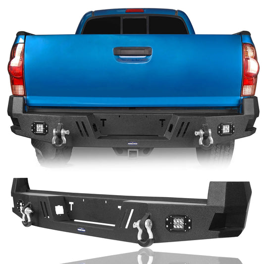 Hooke Road Rear Bumper w/LED Floodlights HR(05-15 Toyota Tacoma) - HE.4022