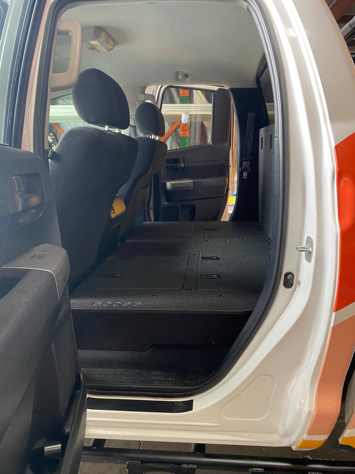 GOOSE GEAR Toyota Tundra 2007-2013 2nd Gen. Double Cab - Second Row Seat Delete Plate System - 3625-GGR-SH