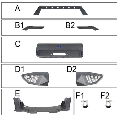 Hooke Road Front Bumper / Back Bumper / Roof Rack(14-21 Toyota Tundra Crewmax) - HE.5000A&HE.5000B&HE.5003&HE.5004