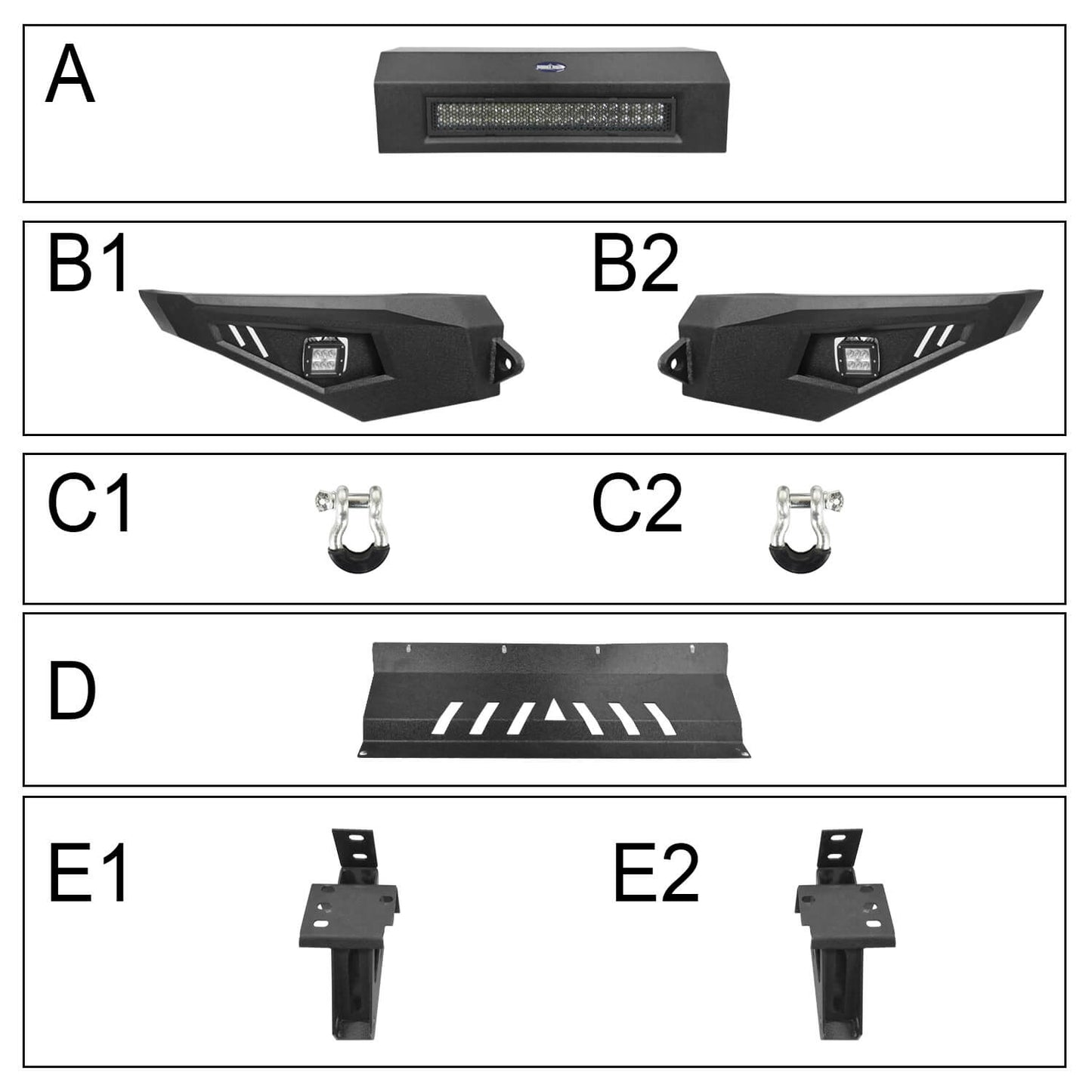 Hooke Road Front Bumper & Back Bumper & Roof Rack(14-21 Toyota Tundra Crewmax) - HE.5001&HE.5003&HE.5004