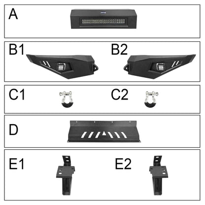 Hooke Road Front Bumper & Back Bumper & Roof Rack(14-21 Toyota Tundra Crewmax) - HE.5001&HE.5003&HE.5004