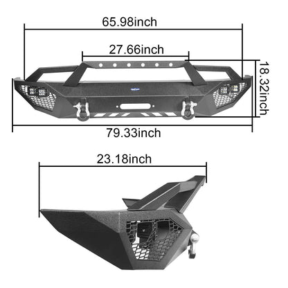 Hooke Road Full Width Front Bumper Destroyer Front Bumper(14-21 Toyota Tundra) - HE.5000A+HE.5000B