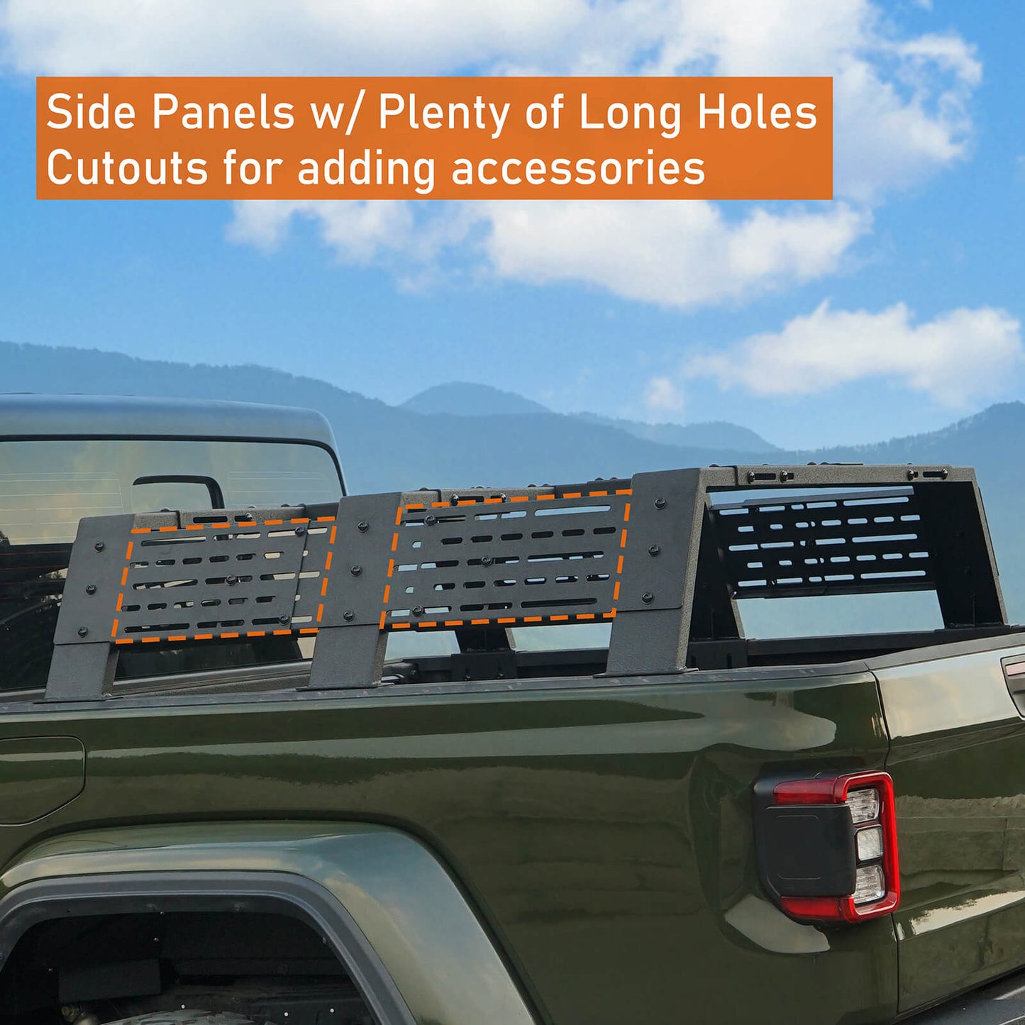 Mid-size Trucks High Overland Bed Rack Fits Jeep Gladiator JT & Ford Ranger & GMC & Chevrolet Colorado 6' Bed - Hooke Road