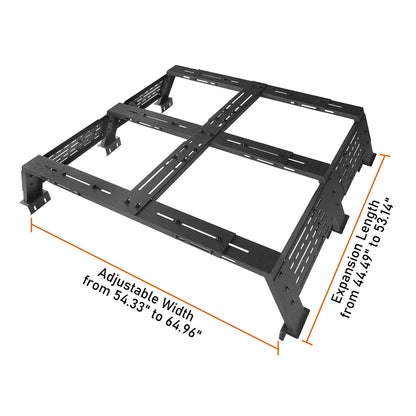 Mid-size Trucks High Overland Bed Rack Fits Jeep Gladiator JT & Ford Ranger & GMC & Chevrolet Colorado 6' Bed - Hooke Road