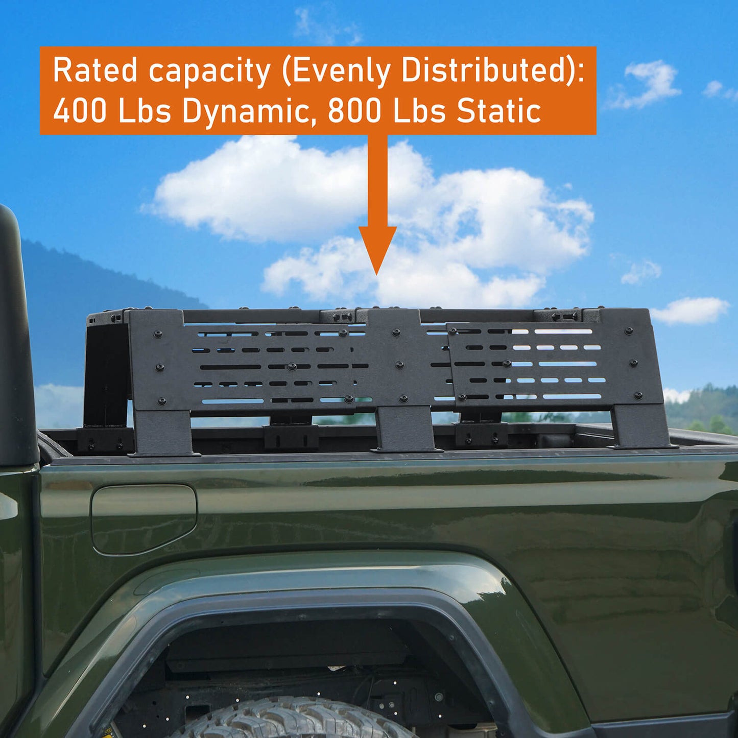 Mid-size Trucks High Overland Bed Rack Fits Jeep Gladiator JT & Ford Ranger & GMC & Chevrolet Colorado 6' Bed - Hooke Road