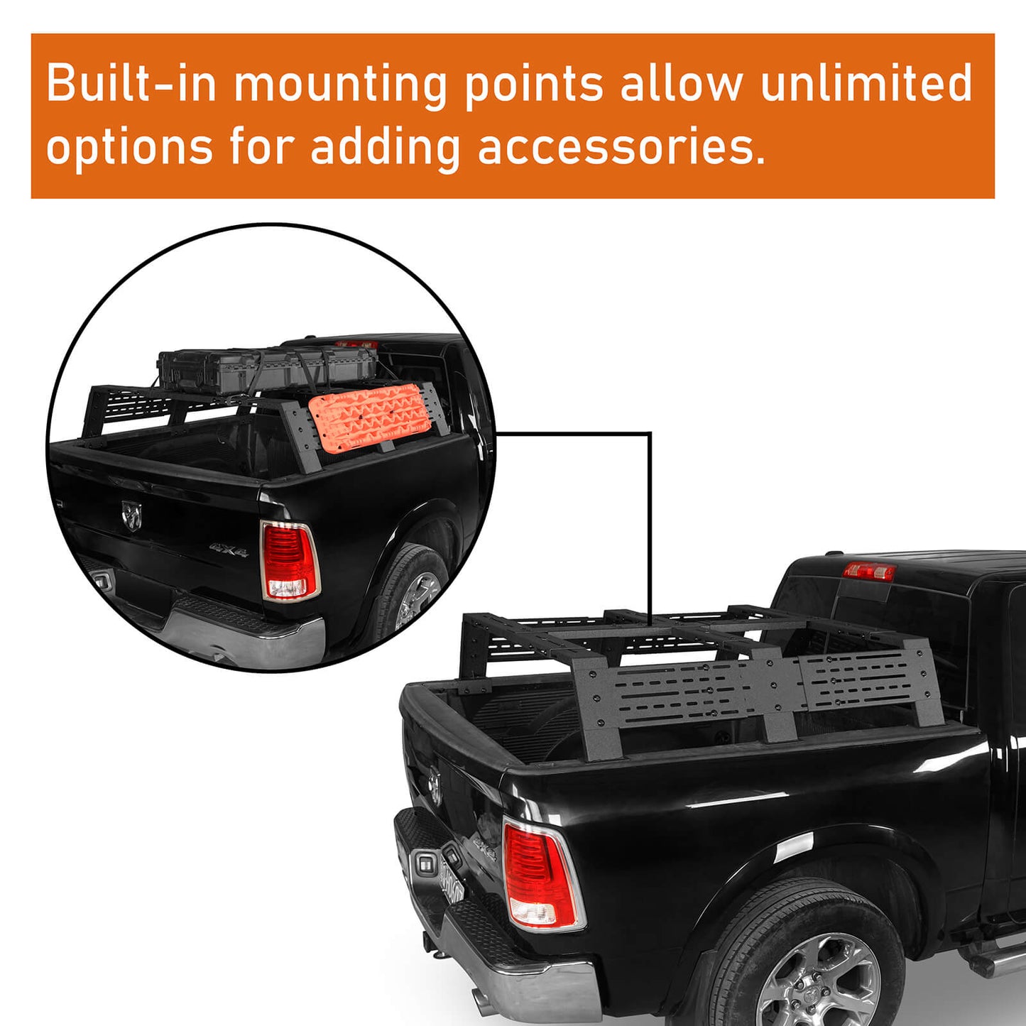 Truck/Pick-up 12.2" High Overland Bed Rack - Hooke Road - HE.9908-S