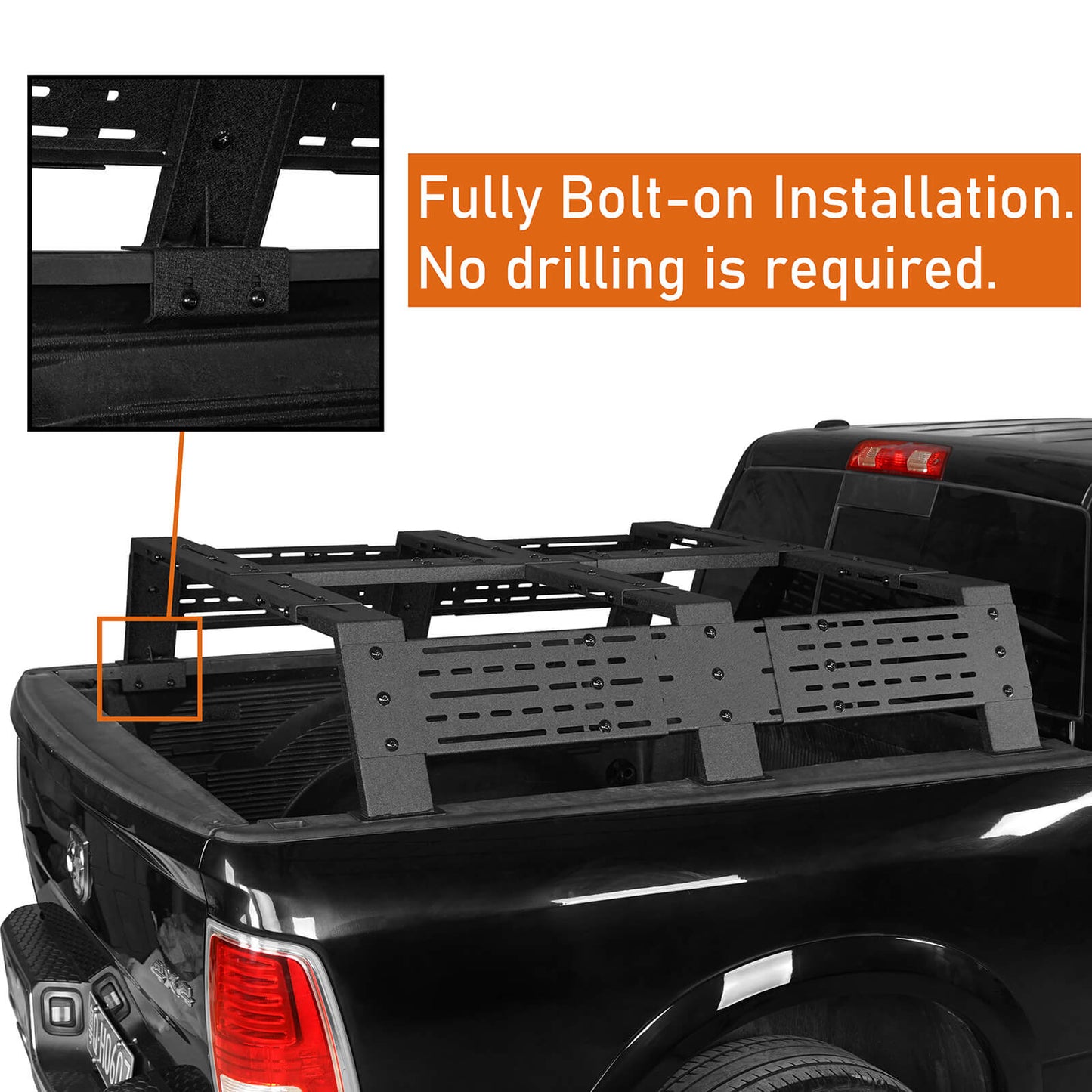 Truck/Pick-up 12.2" High Overland Bed Rack - Hooke Road - HE.9908-S