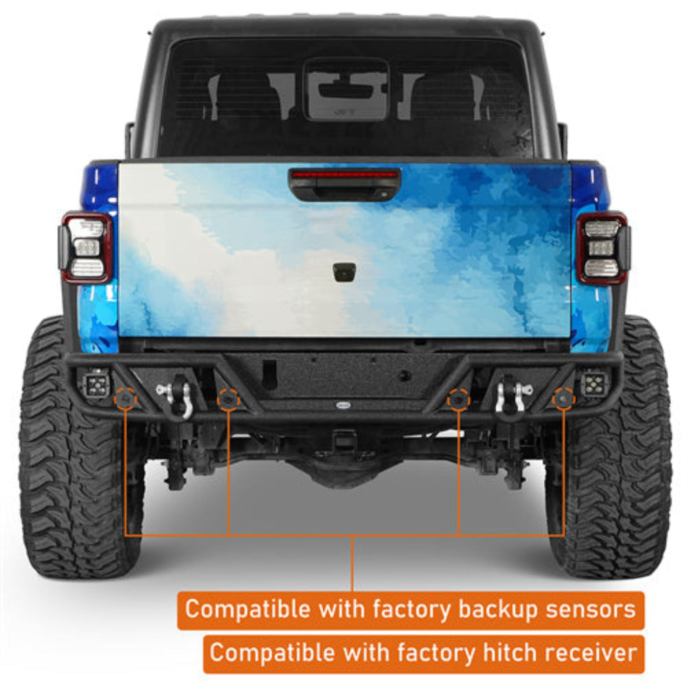 Hooke Road Tubular Rear Bumper w/ Spotlights (20-25 Jeep Gladiator JT) - HE.7028-S