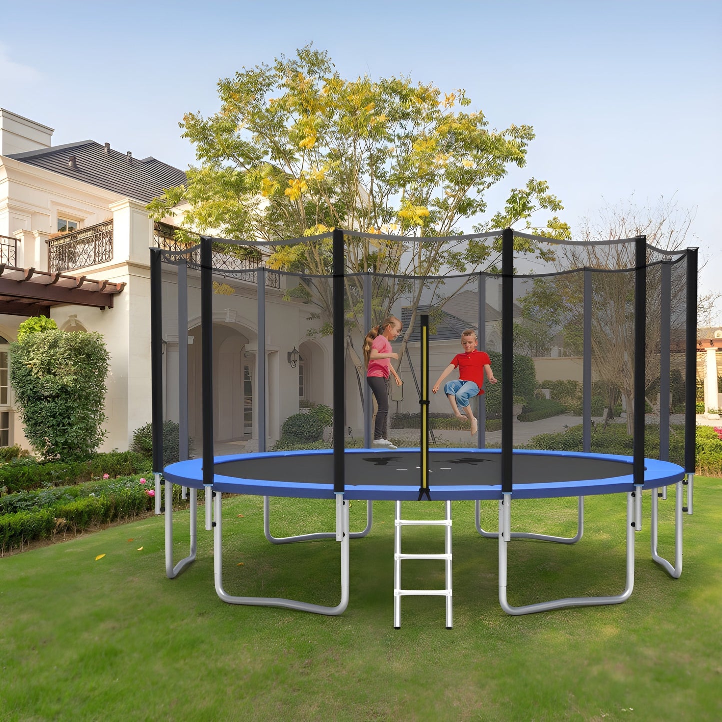 Costway Trampoline 16' Outdoor Recreational with Enclosure Net and Ladder New - TW10043+