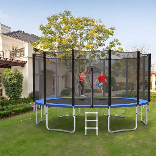 Costway Trampoline 16' Outdoor Recreational with Enclosure Net and Ladder New - TW10043+
