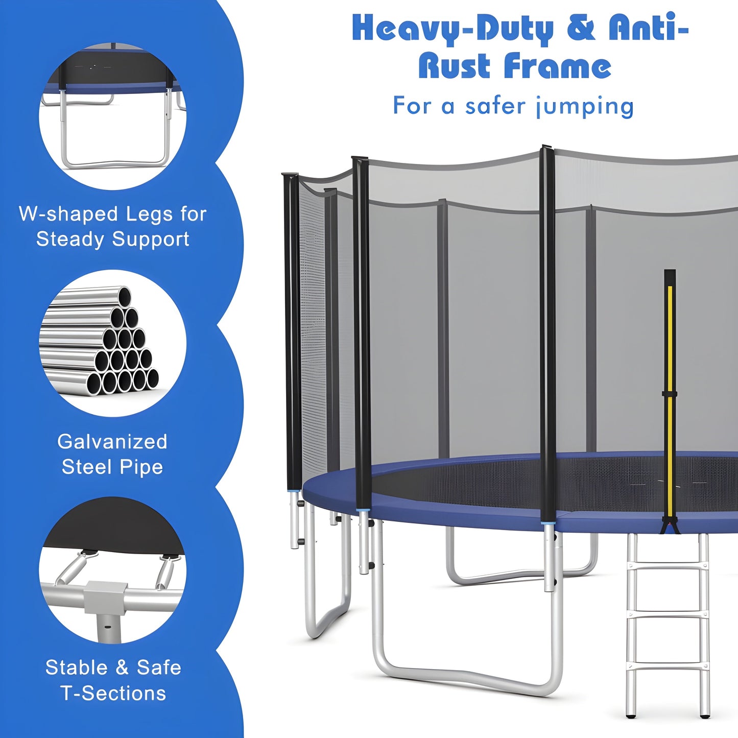 Costway Trampoline 16' Outdoor Recreational with Enclosure Net and Ladder New - TW10043+