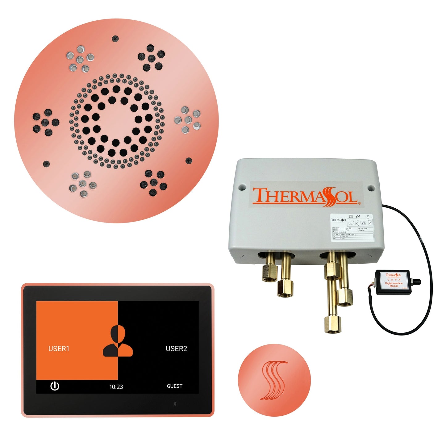 ThermaSol Steam Shower Kit - The Total Wellness Package with 10" ThermaTouch