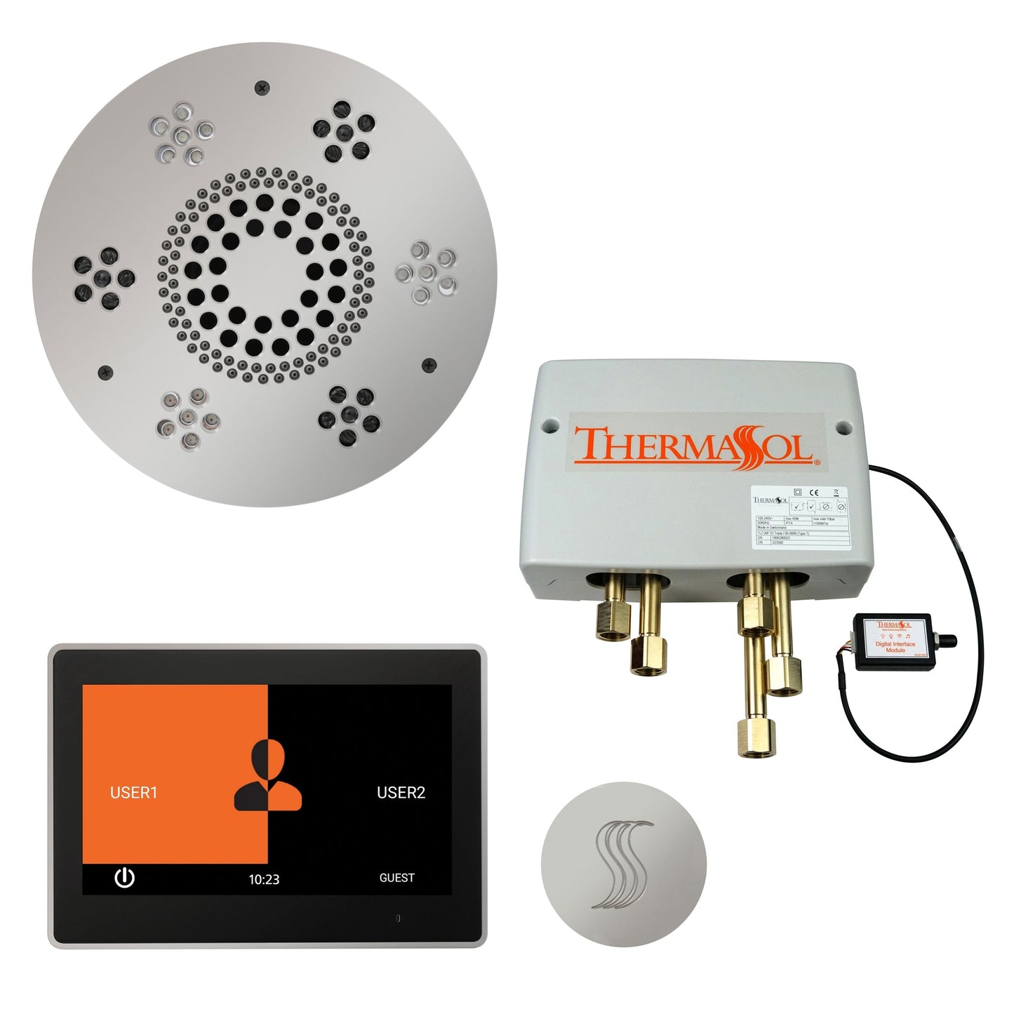 ThermaSol Steam Shower Kit - The Total Wellness Package with 10" ThermaTouch