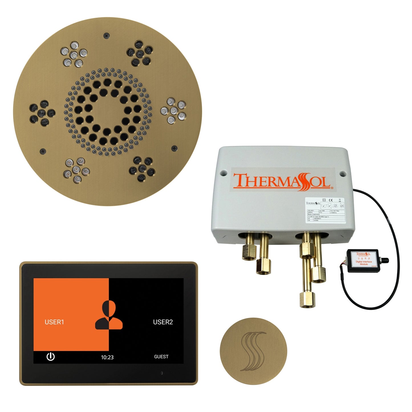 ThermaSol Steam Shower Kit - The Total Wellness Package with 10" ThermaTouch