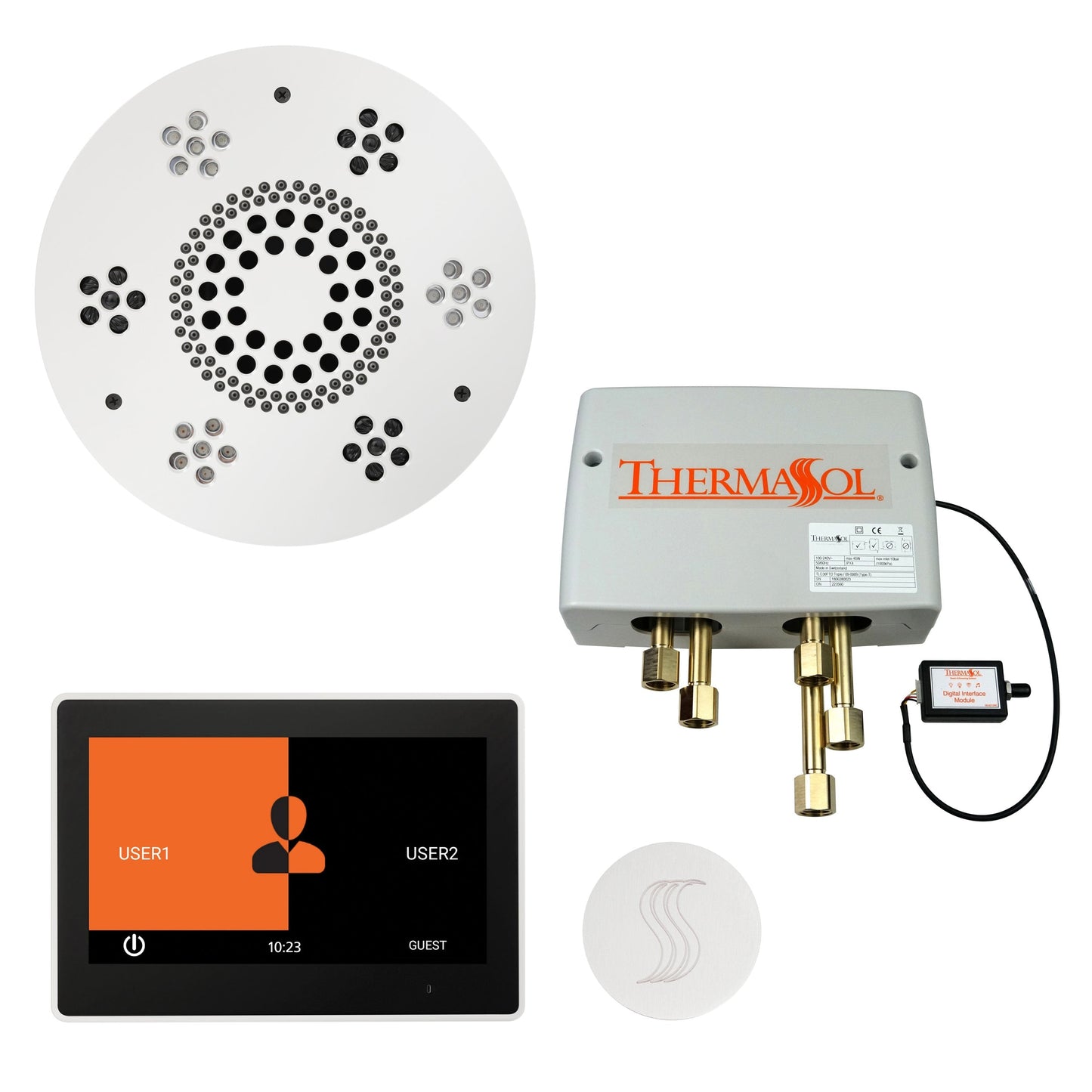 ThermaSol Steam Shower Kit - The Total Wellness Package with 10" ThermaTouch