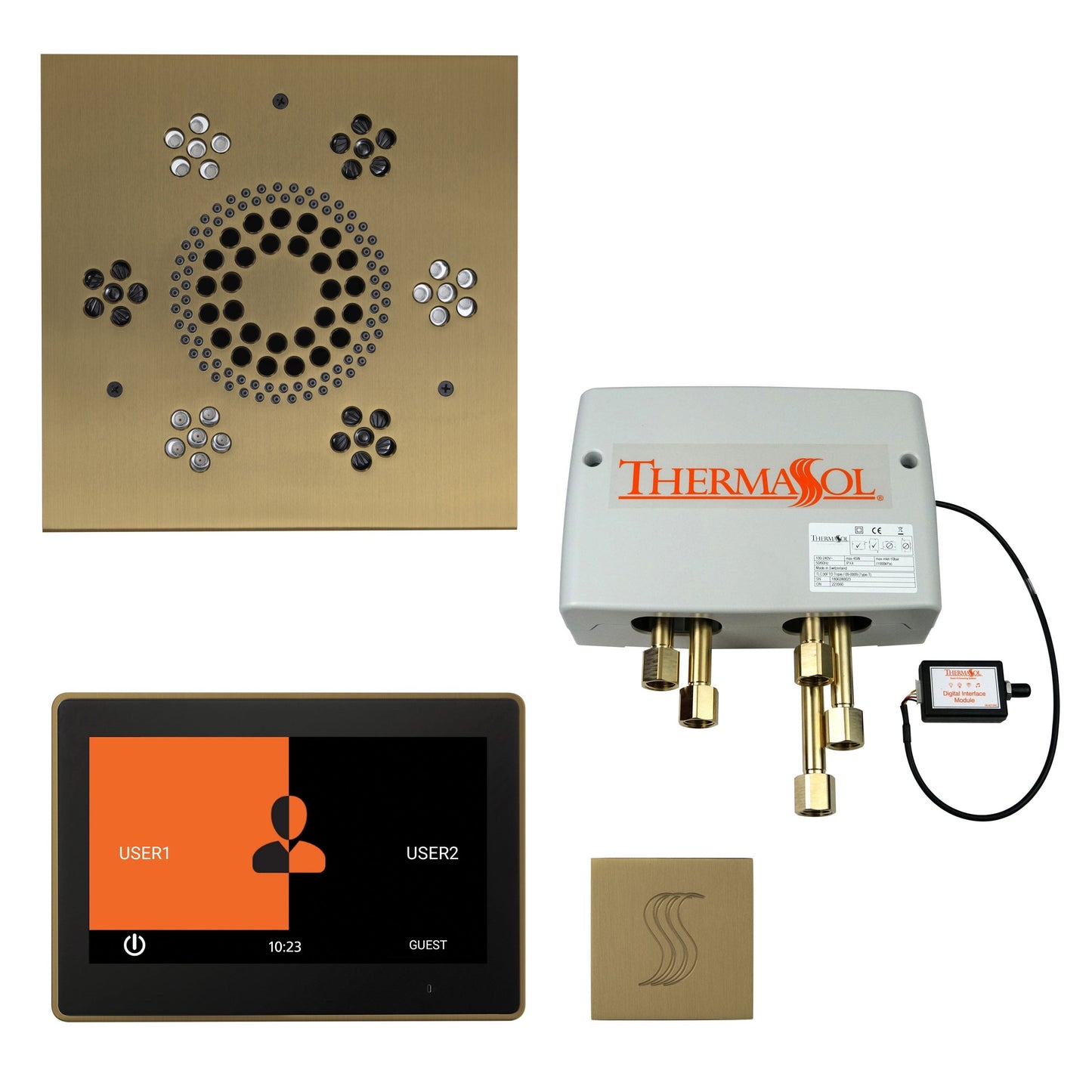 ThermaSol Steam Shower Kit - The Total Wellness Package with 10" ThermaTouch