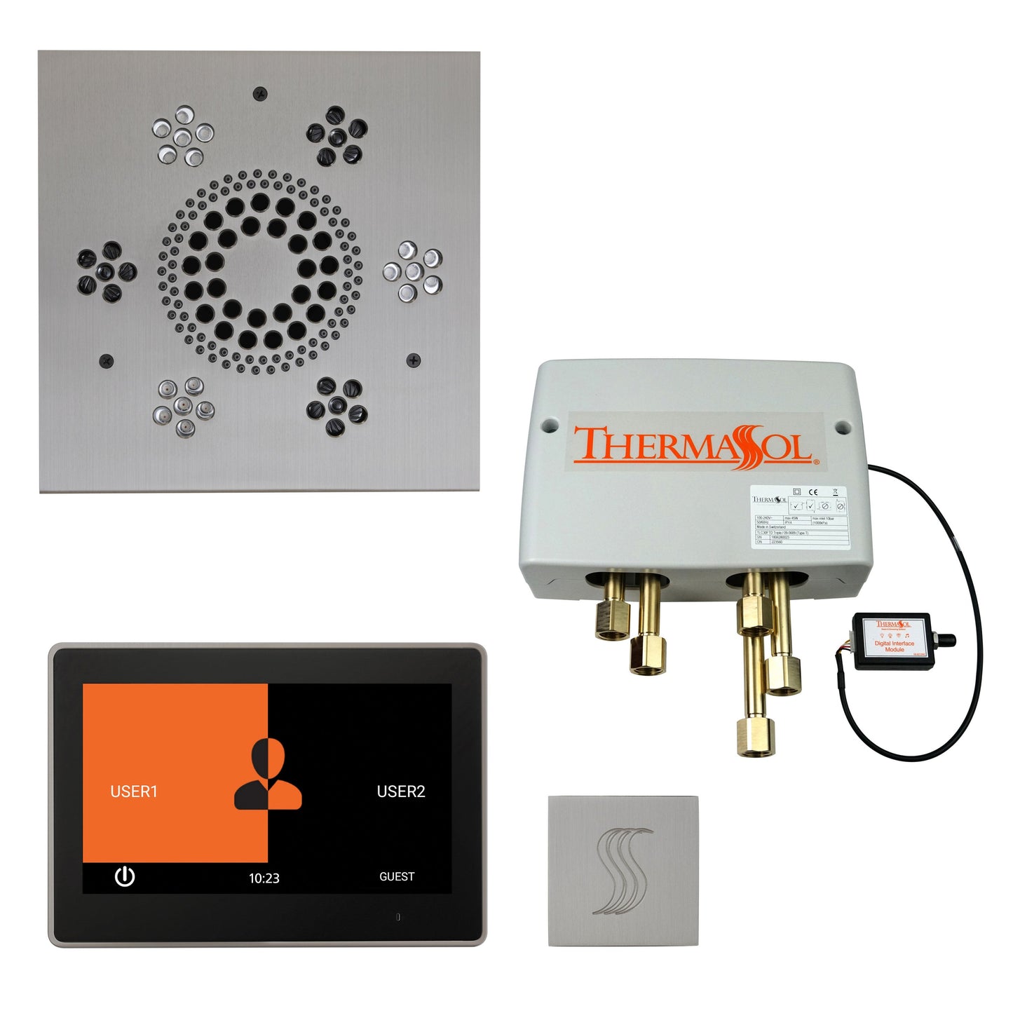 ThermaSol Steam Shower Kit - The Total Wellness Package with 10" ThermaTouch