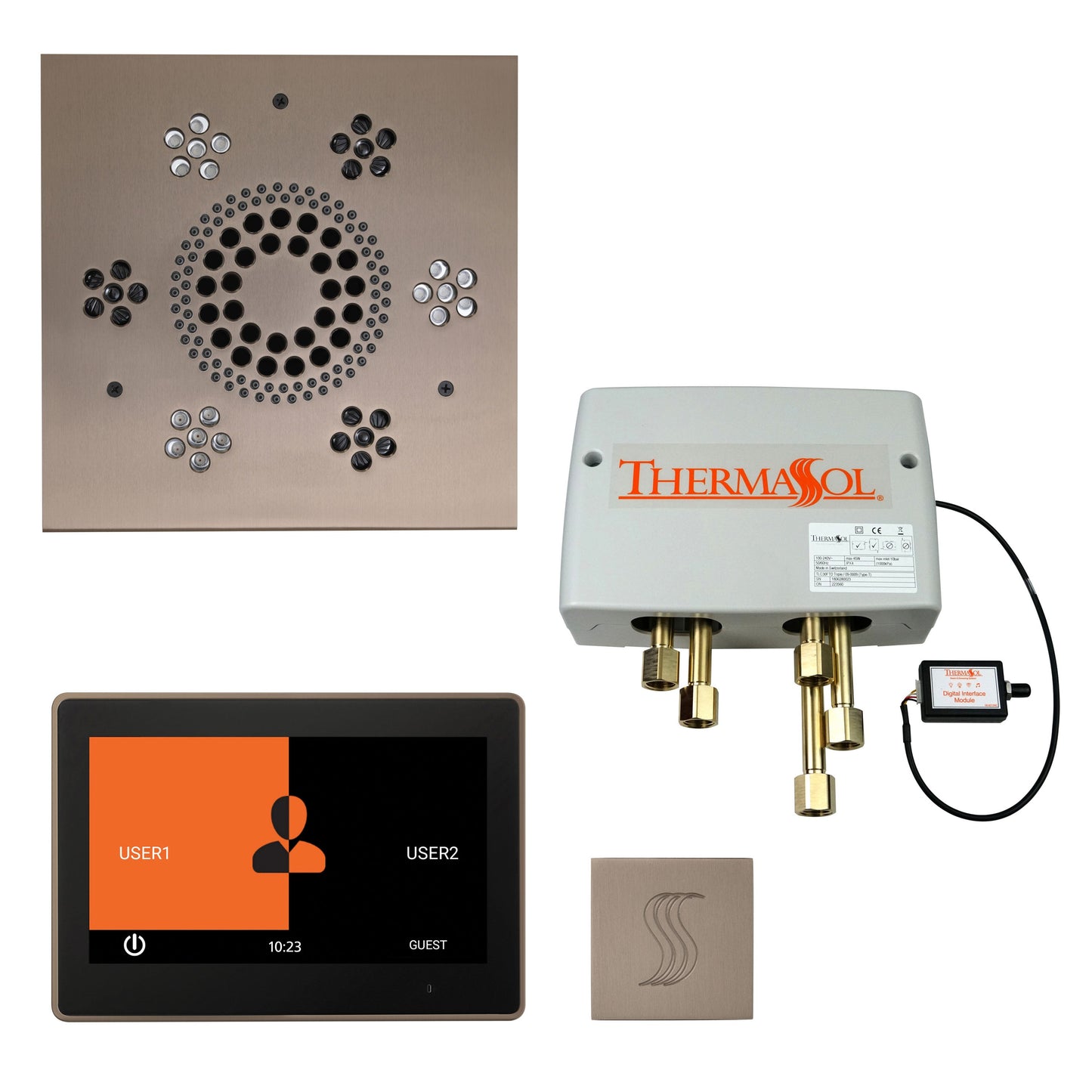 ThermaSol Steam Shower Kit - The Total Wellness Package with 10" ThermaTouch