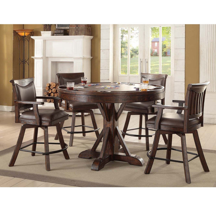 ECI Furniture Gettysburg Round Pub Game Table - EC-1475-05-RPGT-RPGB-1475-05-SCS