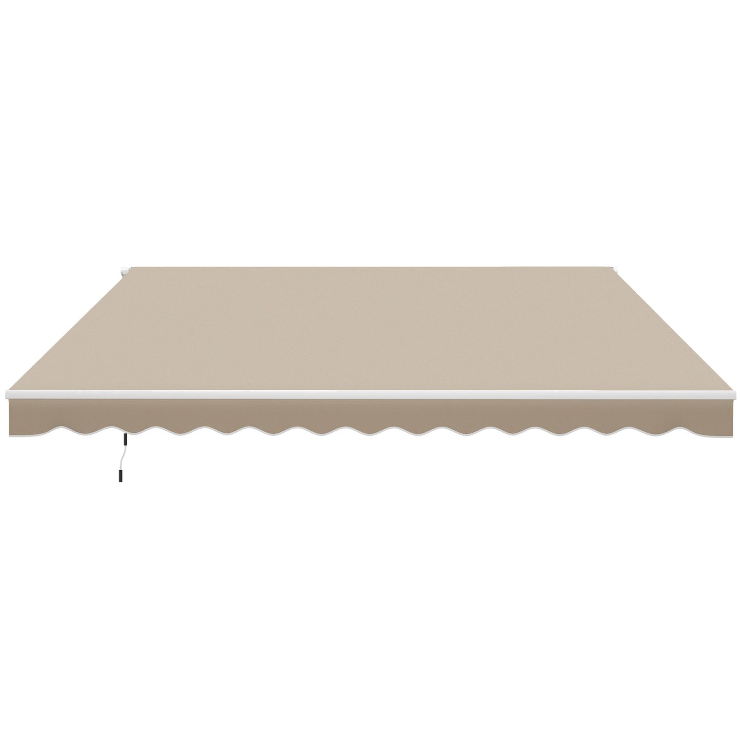 Outsunny 12' x 10' Retractable Patio Awning with Manual Crank, UV/Water-Resistant Fabric, Cream White - 840-207CW