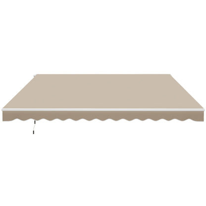 Outsunny 12' x 10' Retractable Patio Awning with Manual Crank, UV/Water-Resistant Fabric, Cream White - 840-207CW
