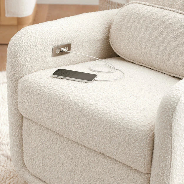 Ubabub Arc Electronic Recliner and Swivel Glider in Boucle with Usb Port - M23688